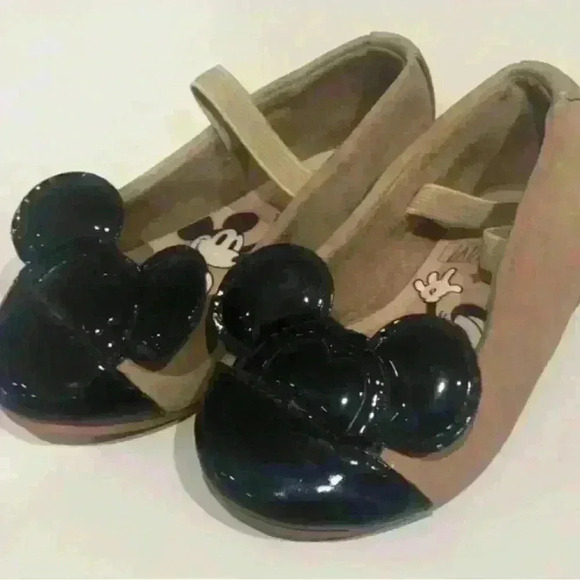 DISNEY ZARA Baby Girls Mickey Mouse ballet flats toddler shoes Size EU 19 / US 4 - Picture 1 of 7